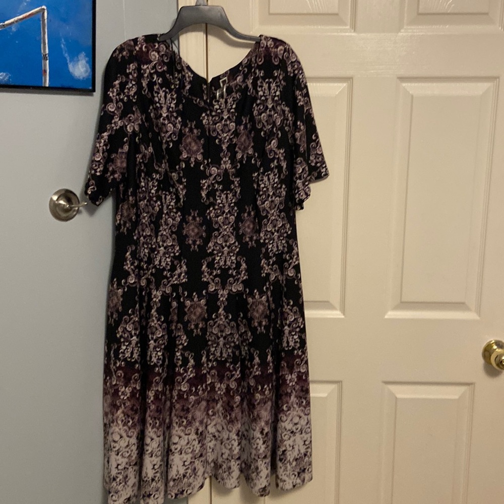 Purple and black scuba dress